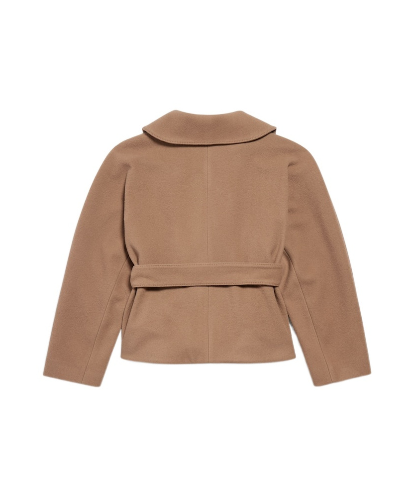 Balenciaga Women's Short Wrap Coat In Camel In Brown