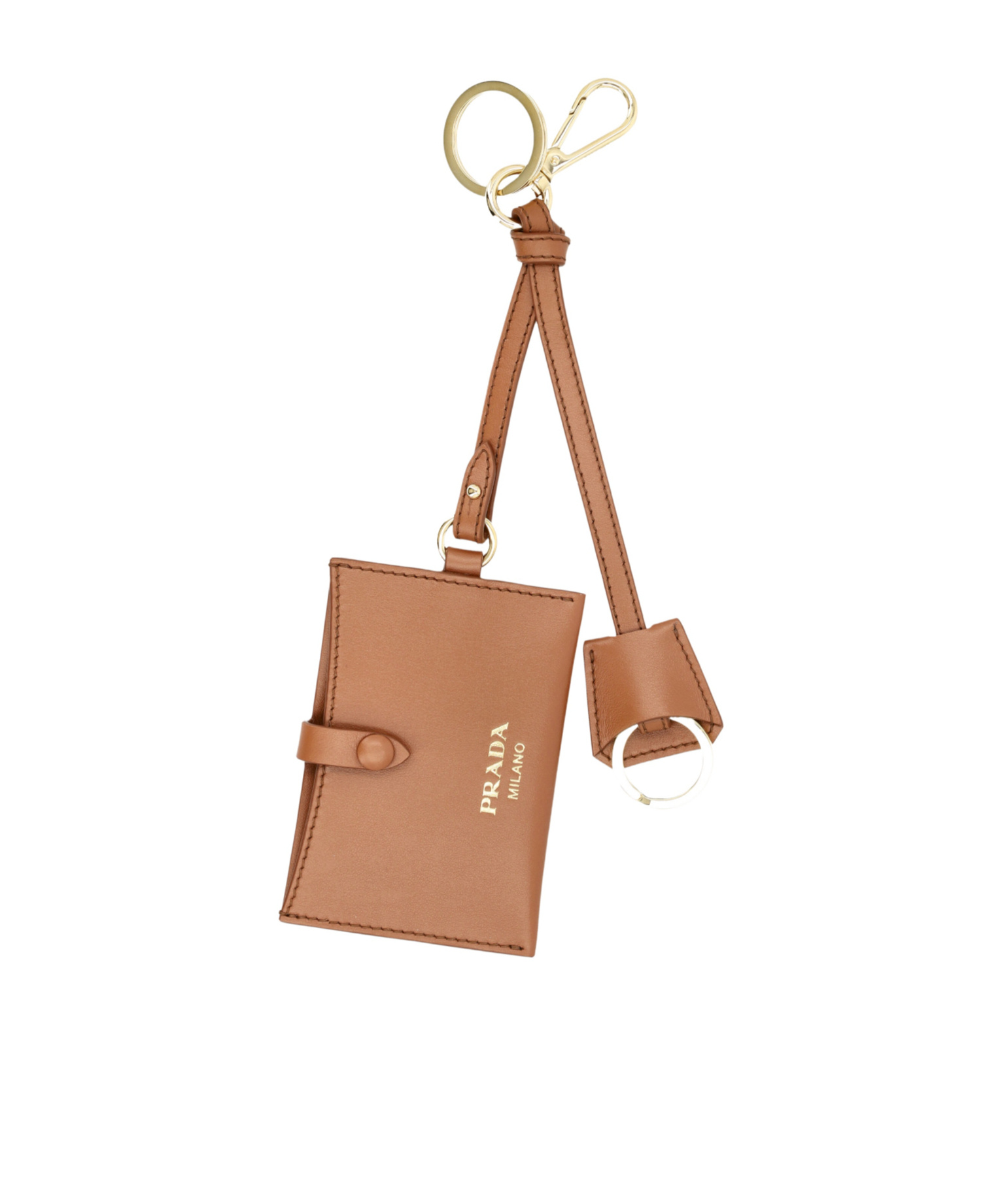 Prada Logo-printed Key Ring In Pink