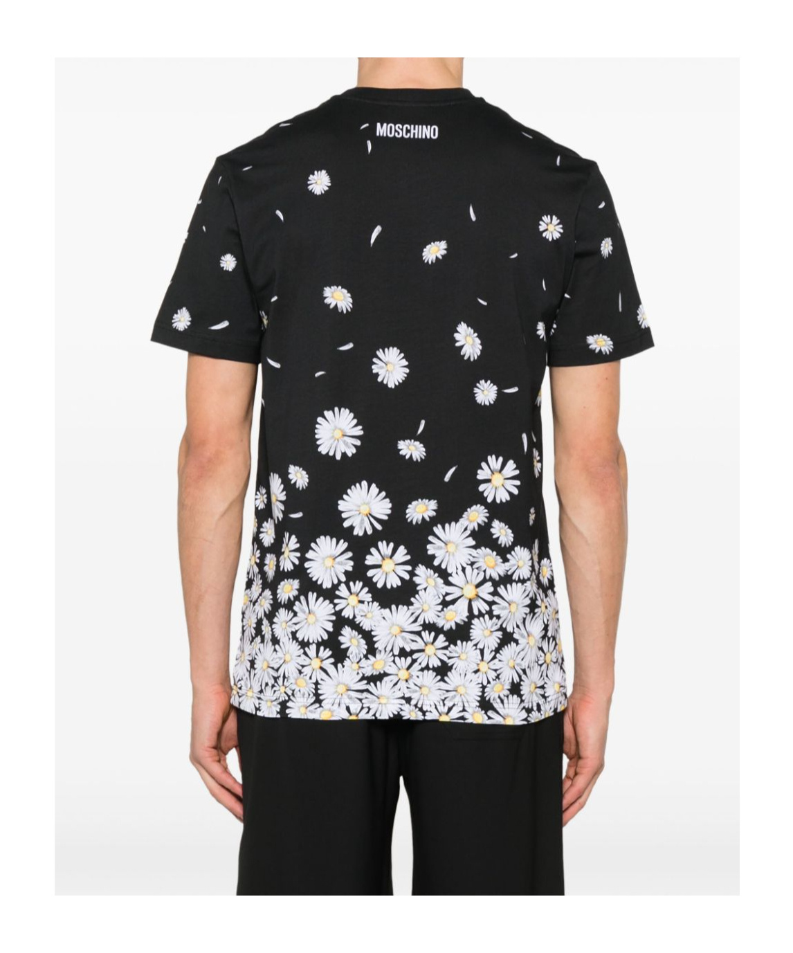 Moschino Floral-print T-shirt In Black