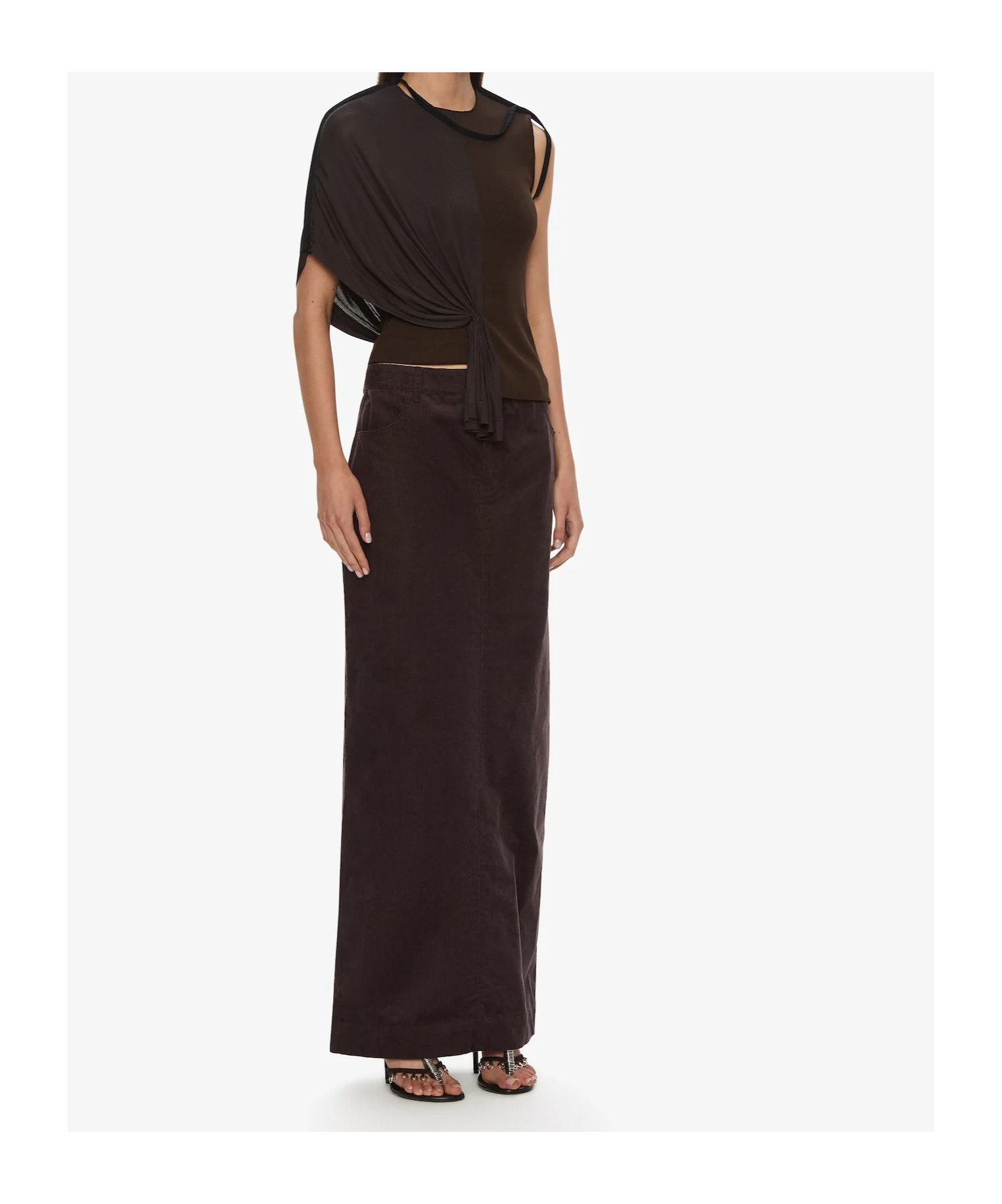 Christopher Esber Collision Draped Top In Brown