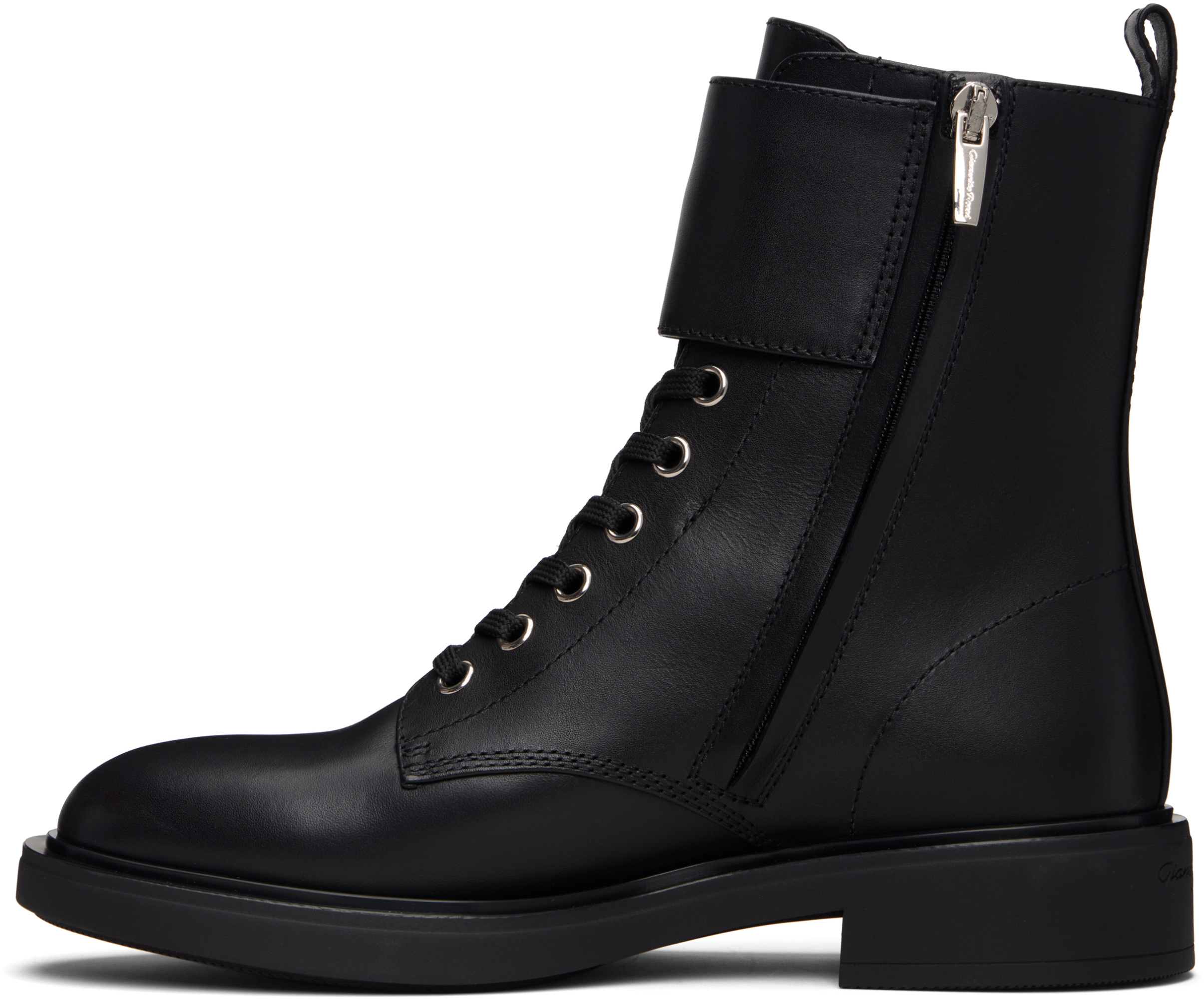 Gianvito Rossi Ripley Leather Combat Boots In Black