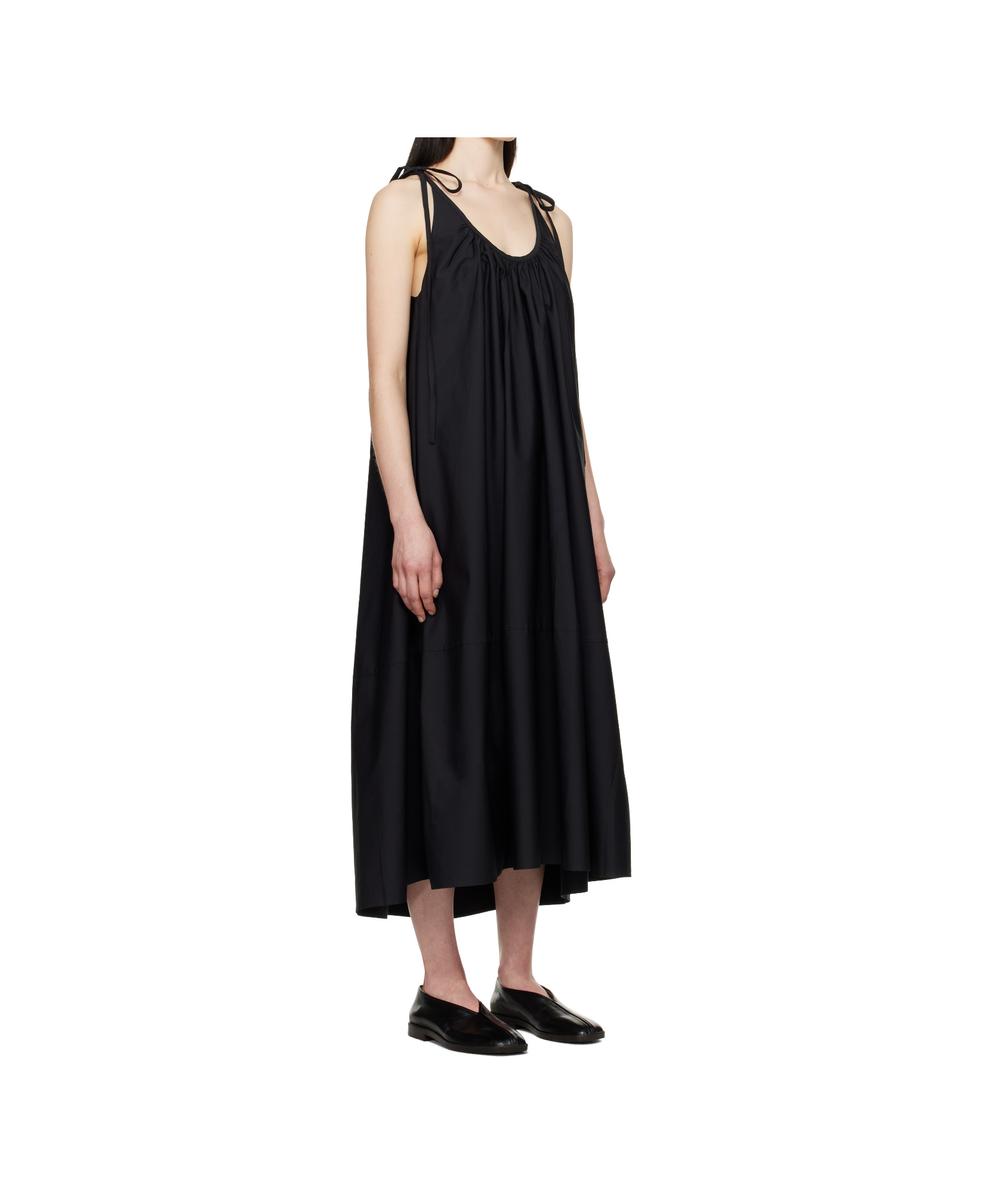 Co Gathered Halter Maxi Dress In Black