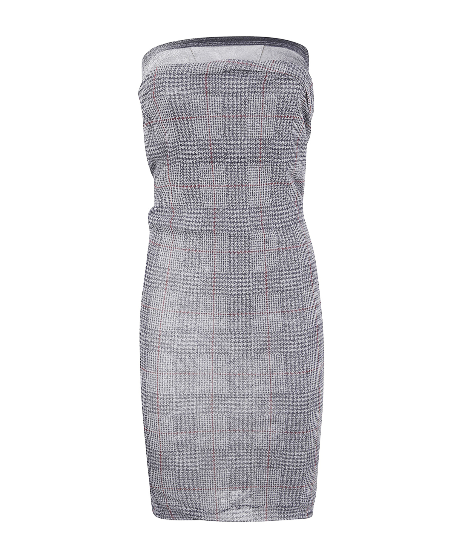 Jean Paul Gaultier Houndstooth Strapless Mini Dress In Gray