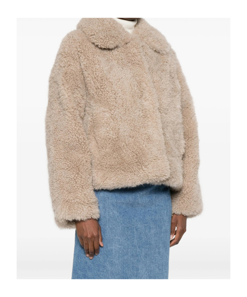 Yves Salomon Teddy-collared Jacket In Neutral