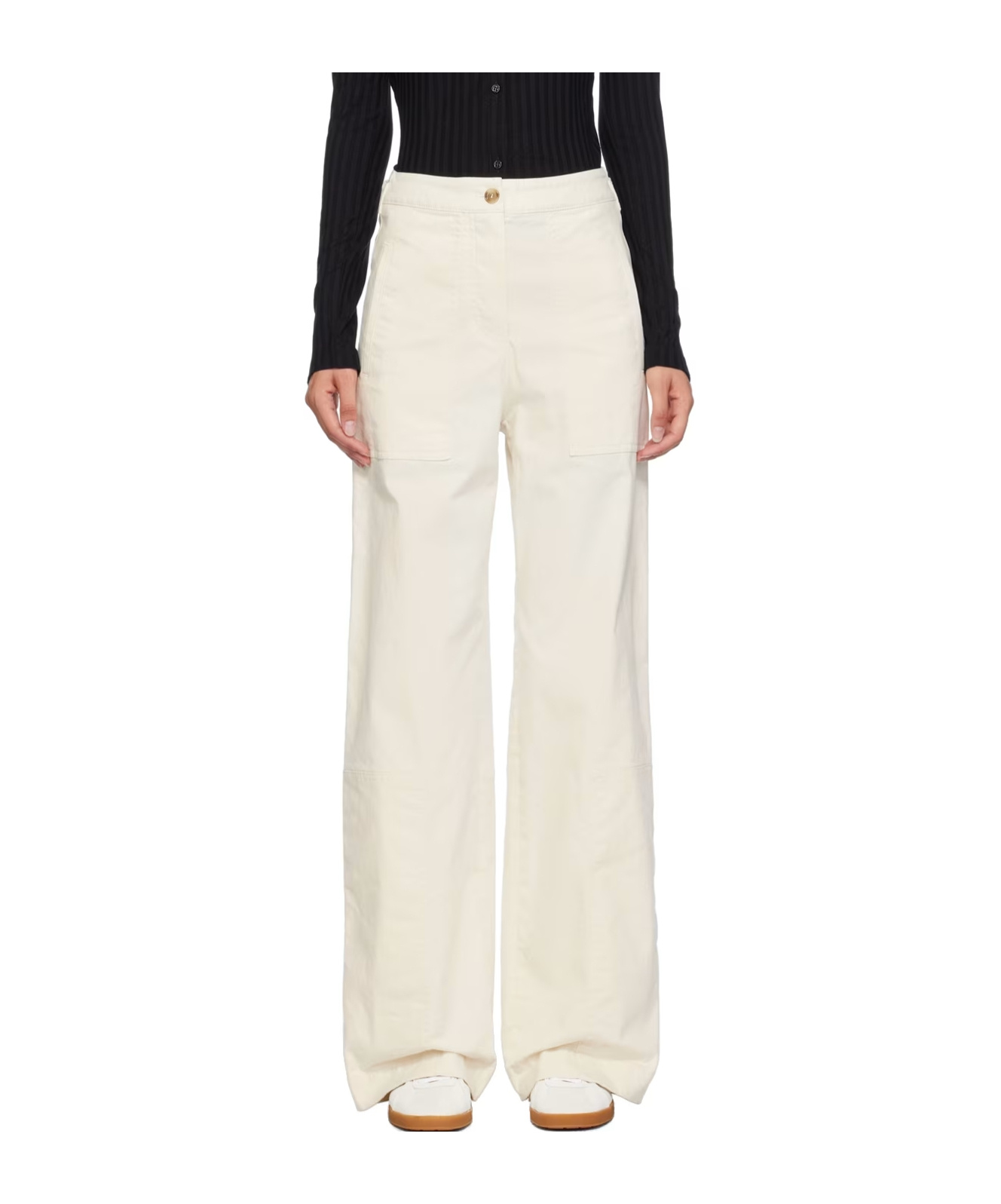 Hugo Boss Off-white Regular-fit Trousers In Off White