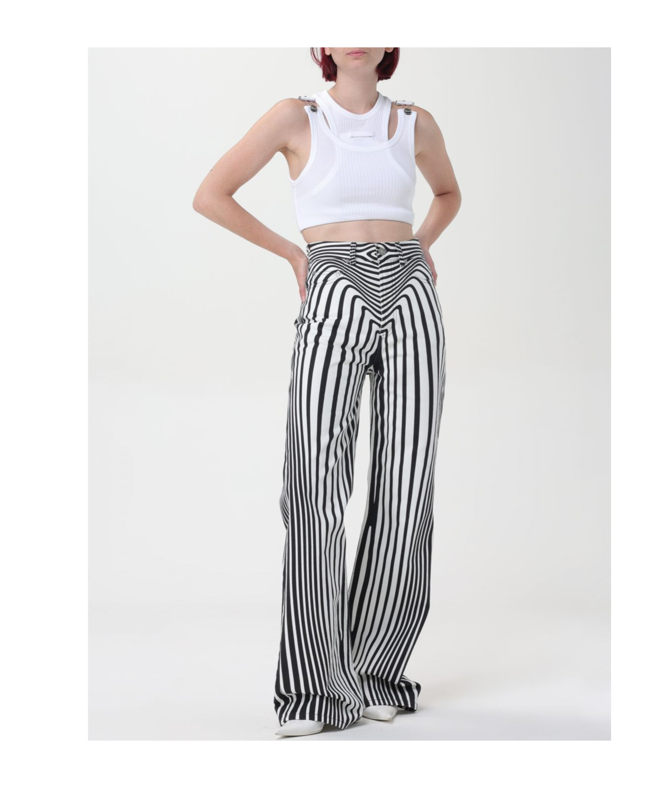 JEAN PAUL GAULTIER ASYMMETRIC COTTON CROP TOP