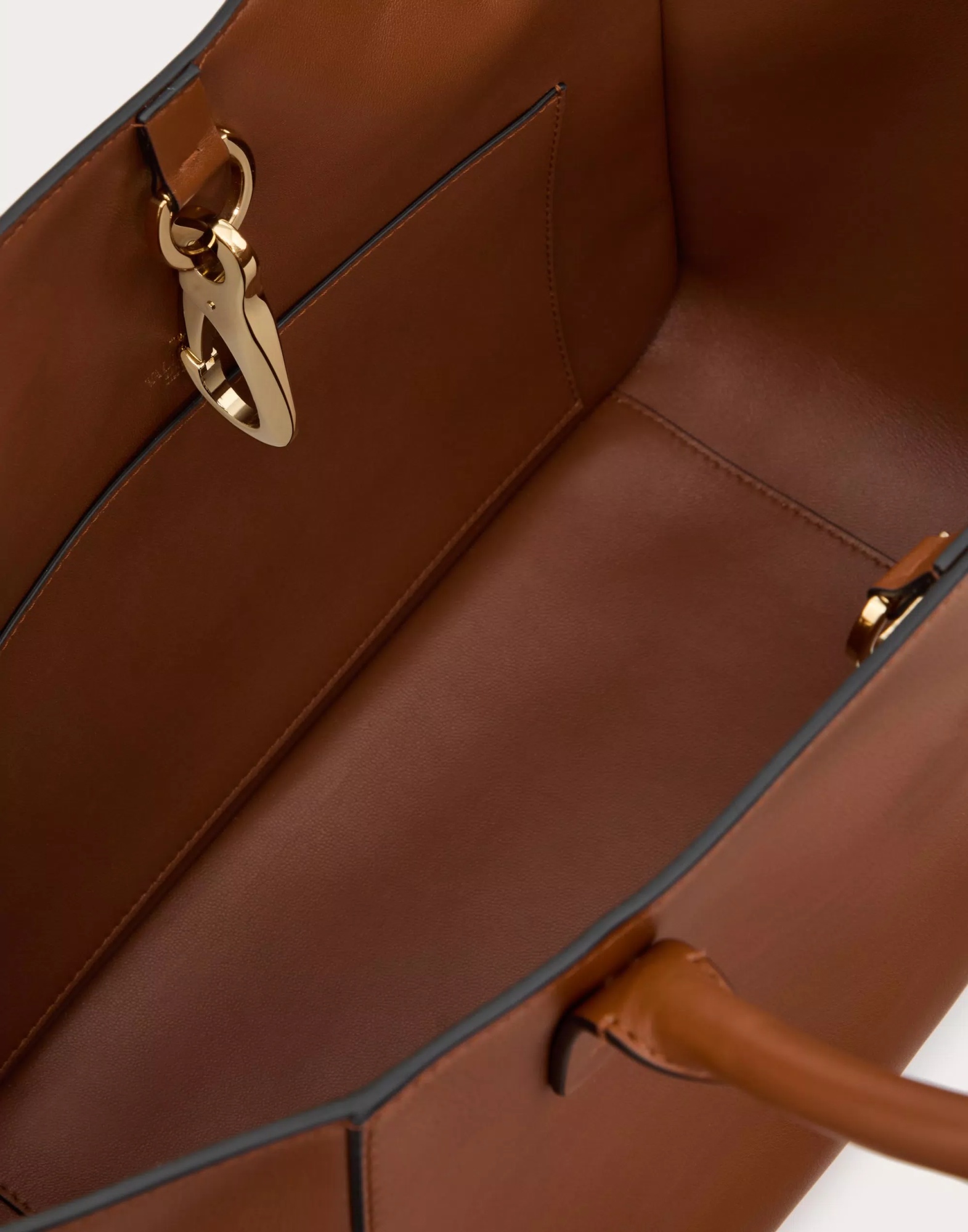 Valentino Vlogo Side Shopping Tote Bag In Nappa Calfskin Leather In Brown