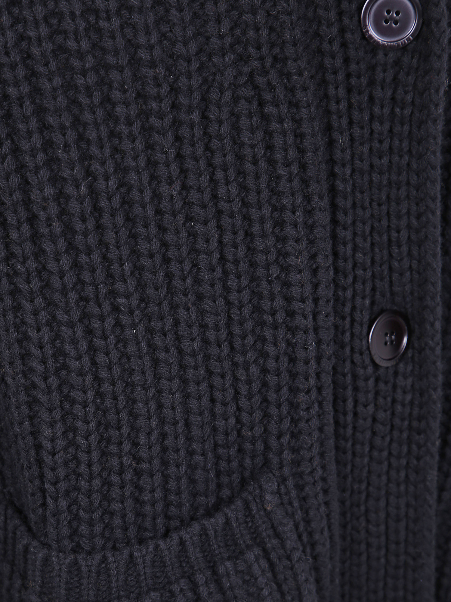 Semicouture Button Long-sleeved Sweater In Black