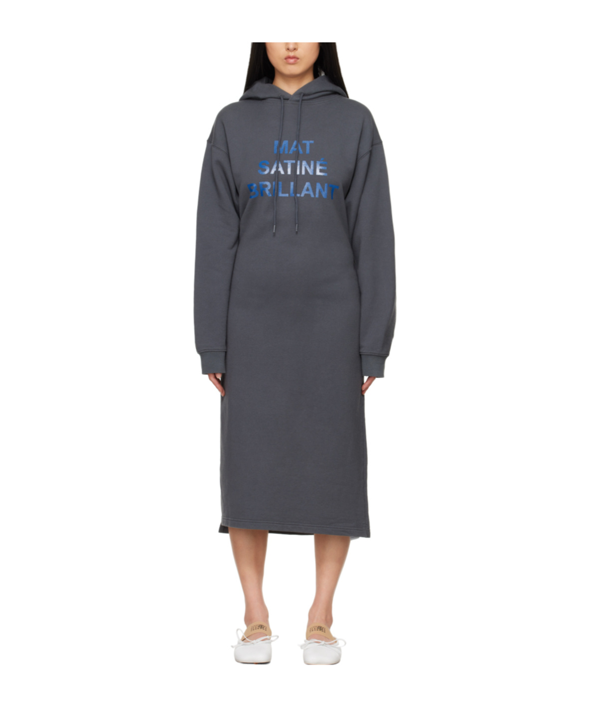 Shop Mm6 Maison Margiela Slogan-print Extra-long Cotton Sweatshirt In Black