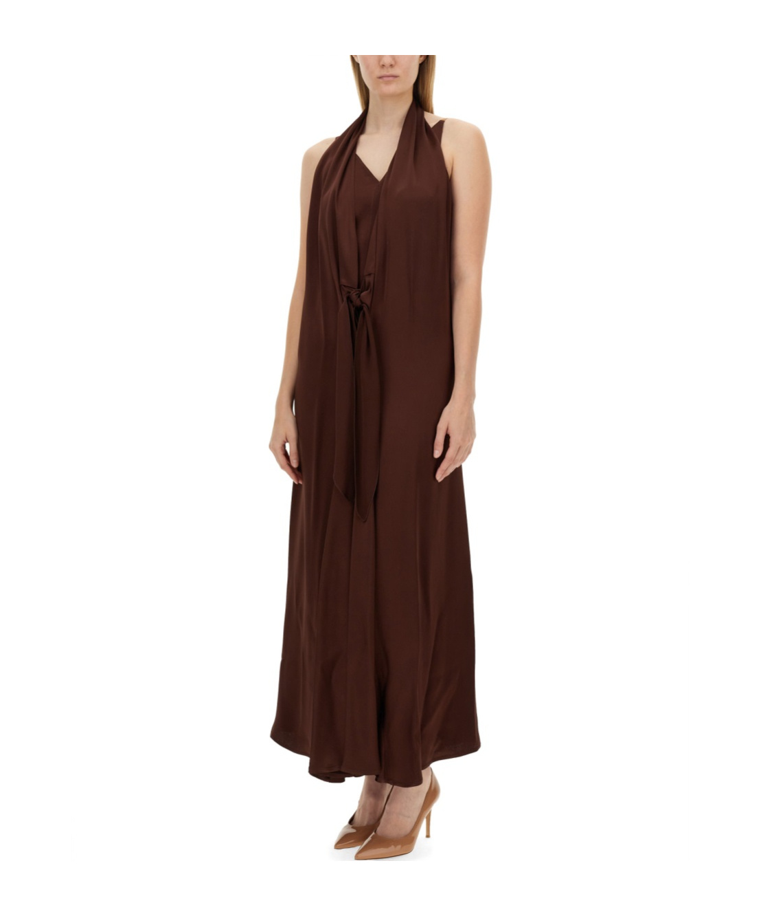 ALYSI ALYSI HALTERNECK SLEEVELESS MAXI DRESS