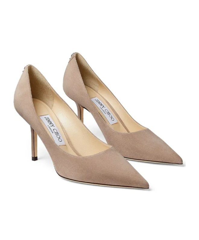 Jimmy Choo Logo High Heels In Nude