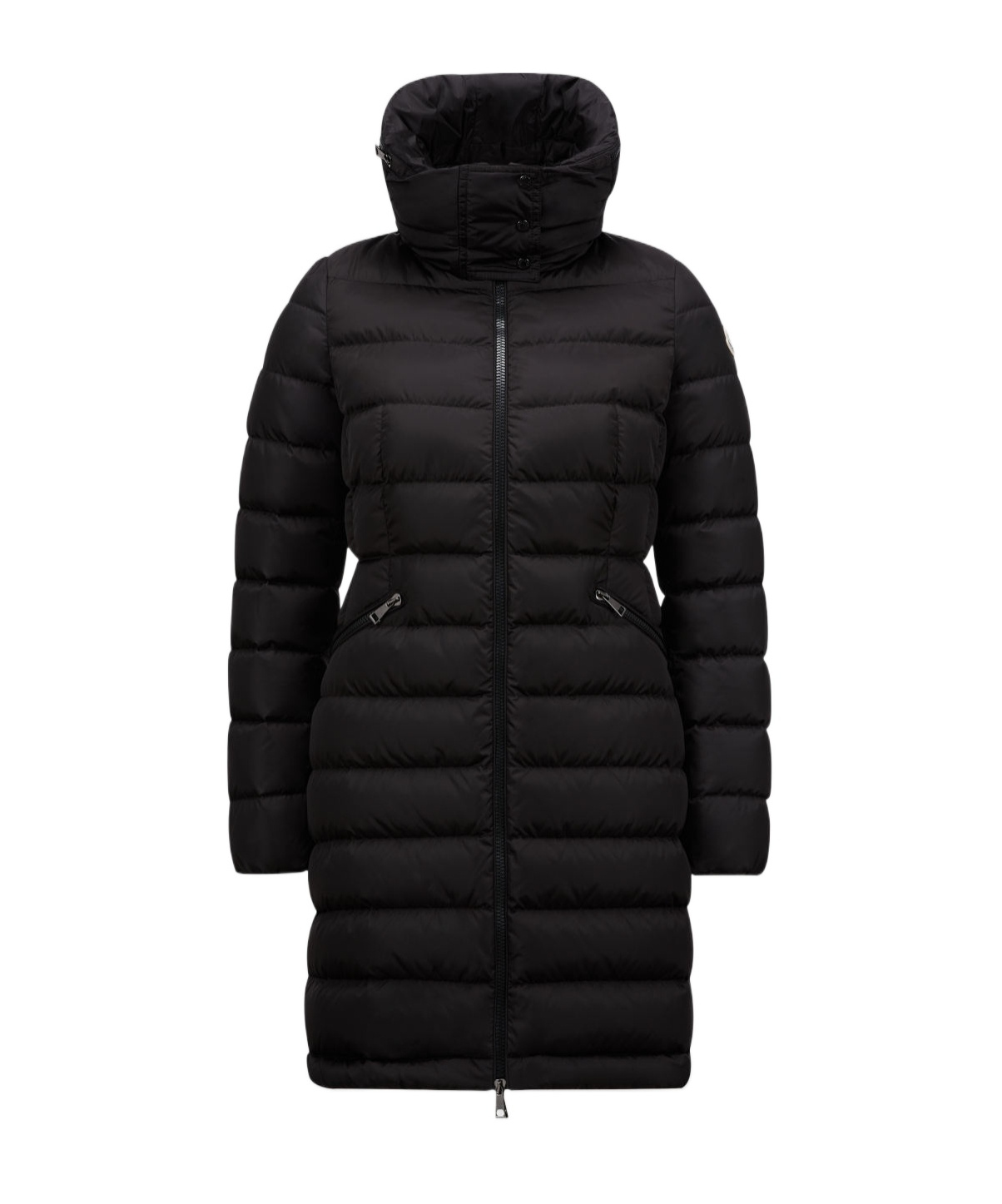 Moncler Flammet Long Down Jacket In Black