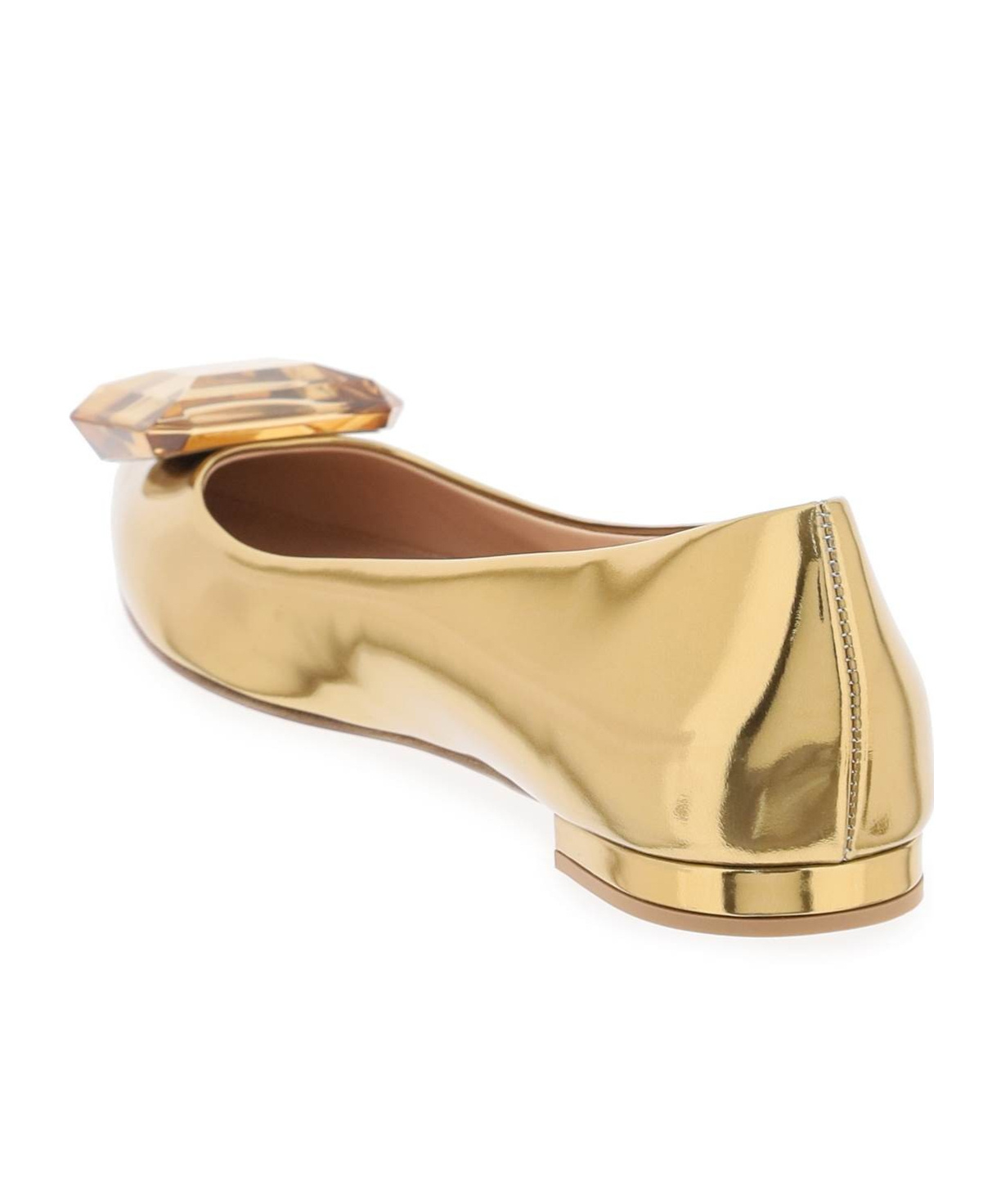 Gianvito Rossi 10mm Gem-emebellished Ballerinas In Nude