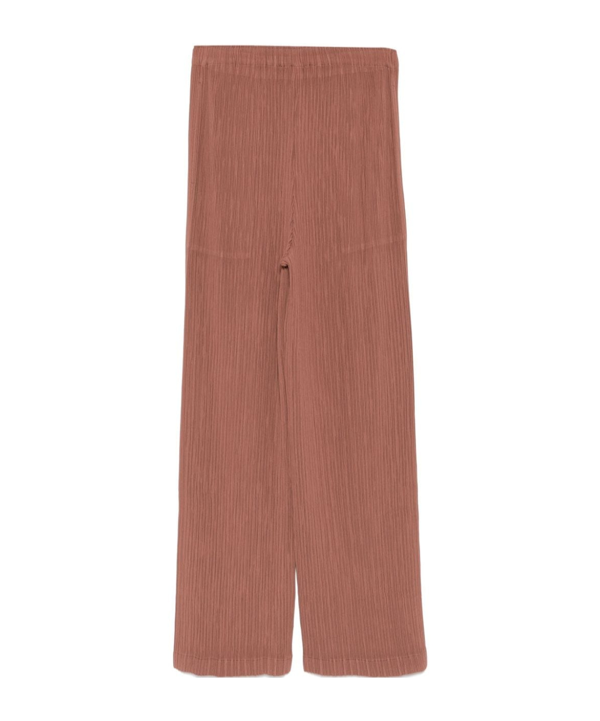 Shop Issey Miyake Hatching Pleats Trousers In Brown