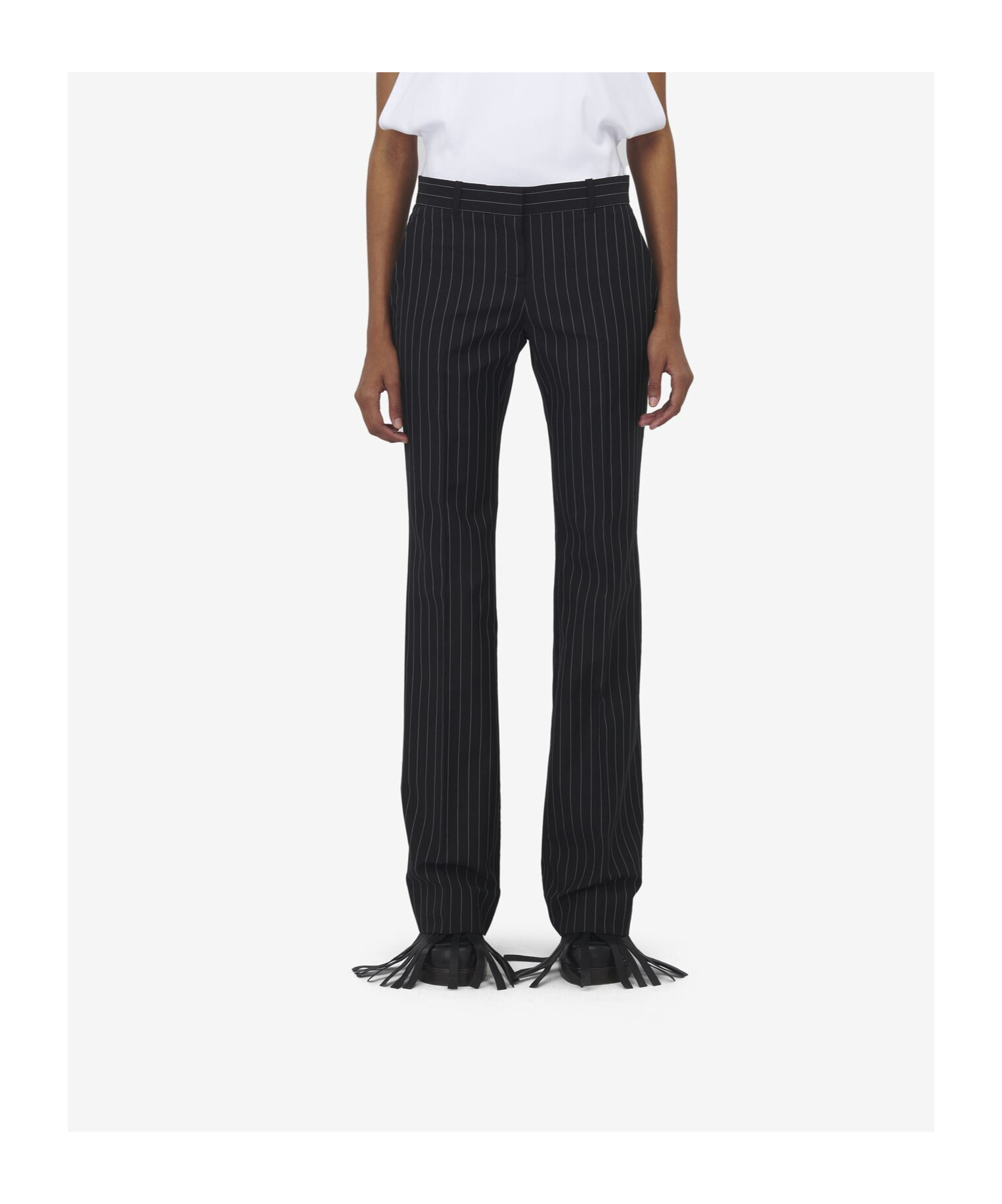 Alexander Mcqueen Pinstriped Straight Trousers In Multi