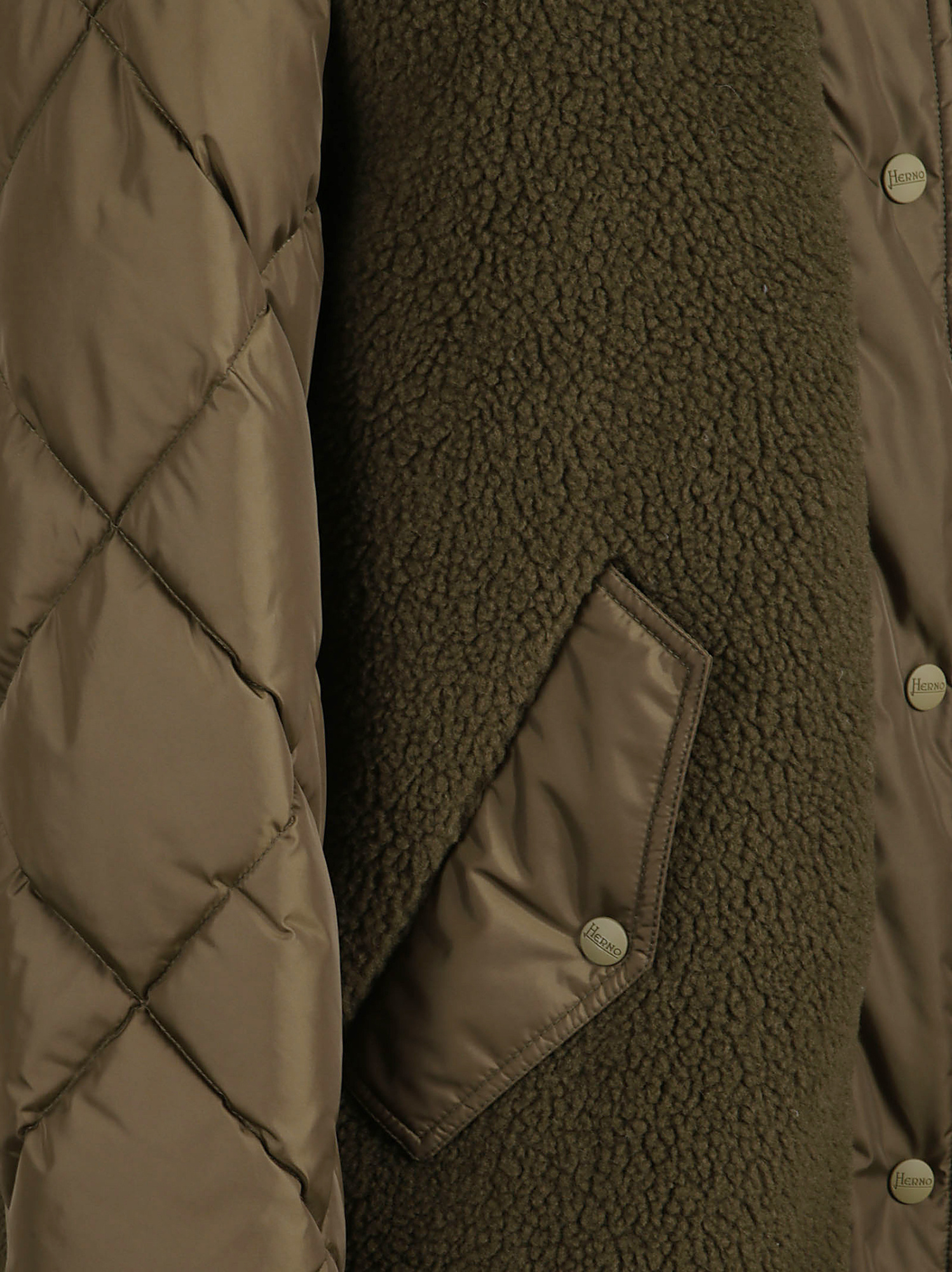 Herno Long-sleeved Hooded Down Jacket In Green