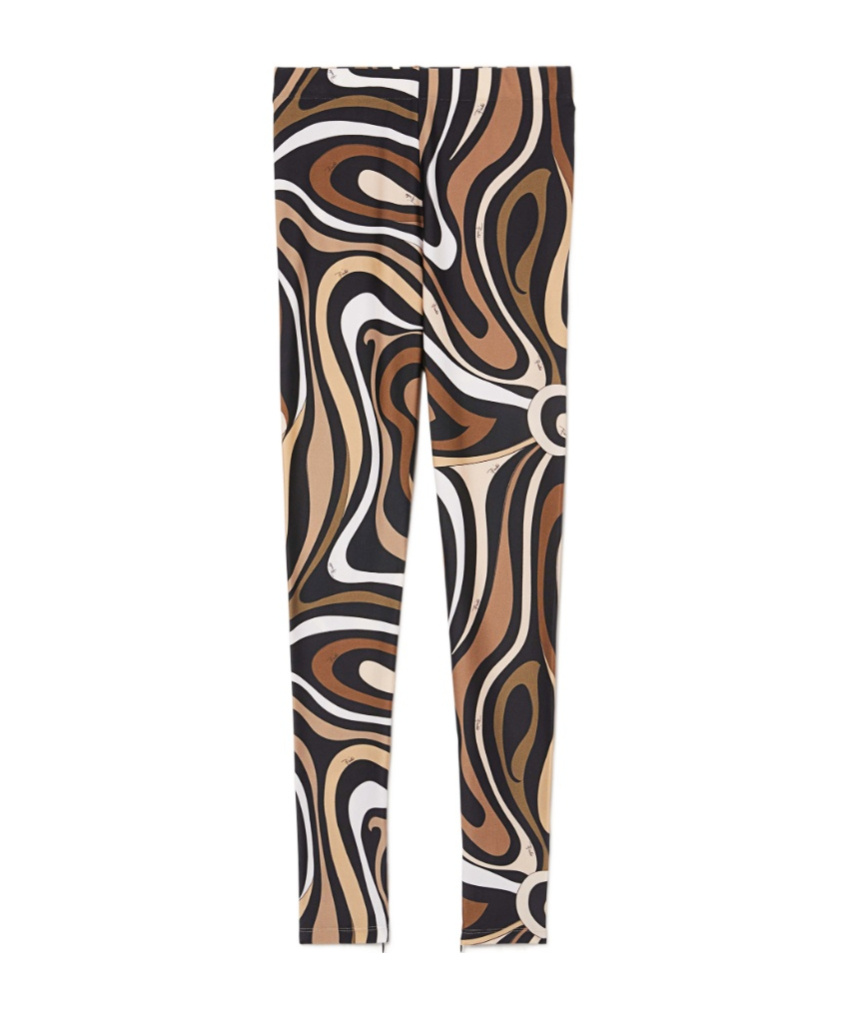 Pucci High-waisted Stretch Fit Ankle Length Leggings In Brown