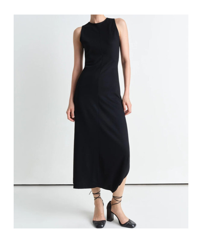 Lemaire Twisted Hem Dress In Black