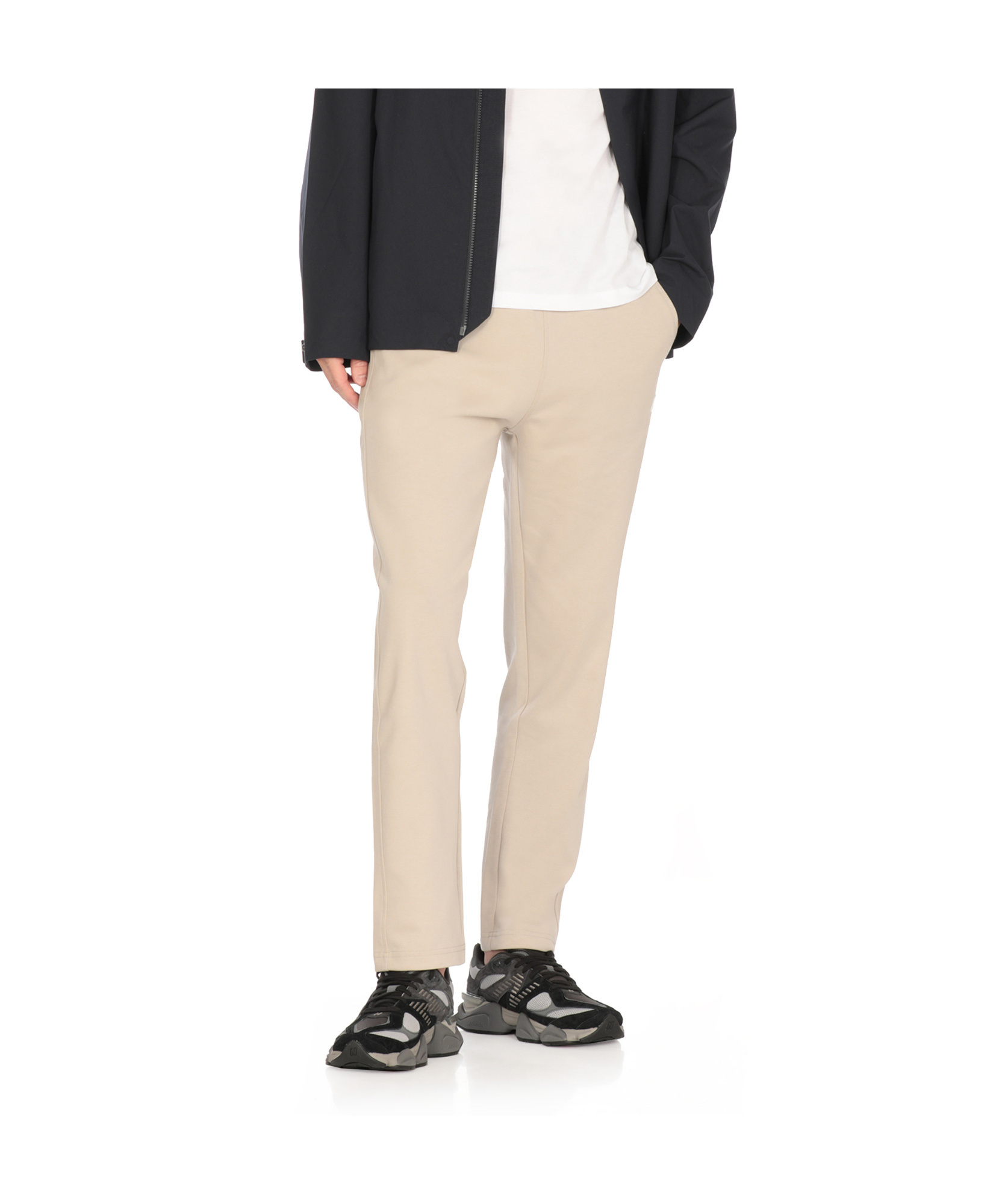 K-way Straight Leg Cotton Trousers With Elastic Waistband