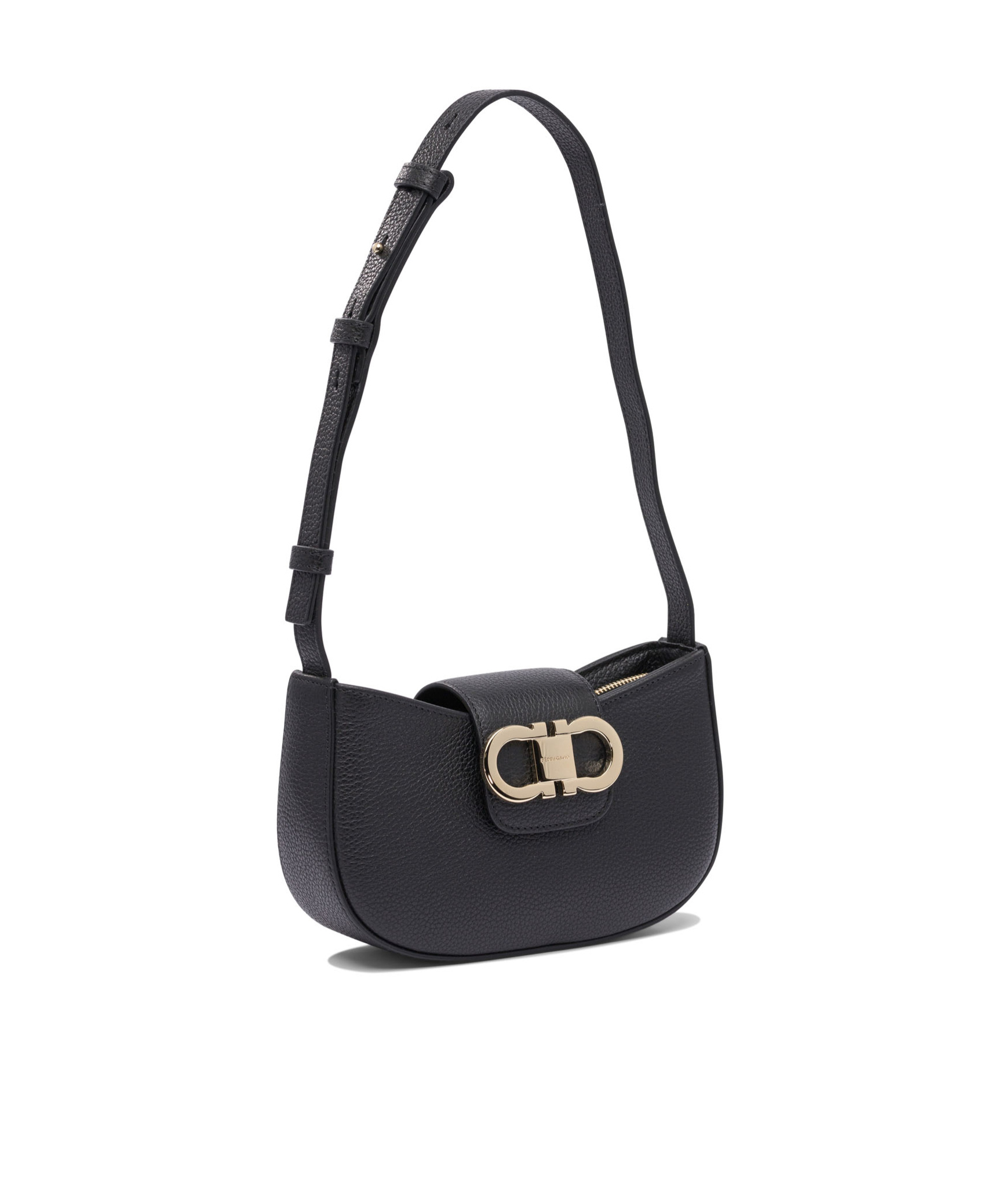 Ferragamo Gabry Black Calf Leather Shoulder Bag