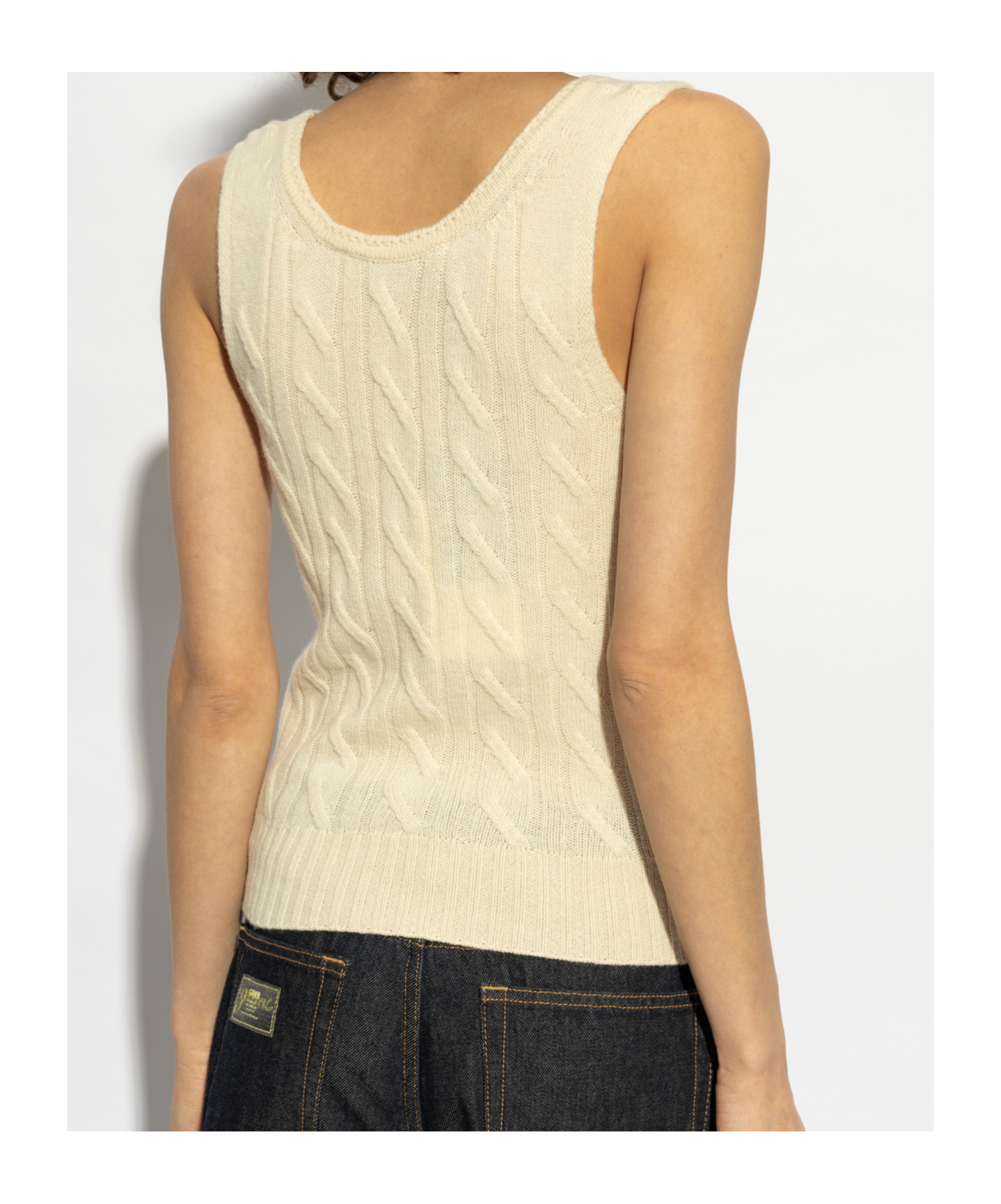 Blumarine Sleeveless Vest In Nude