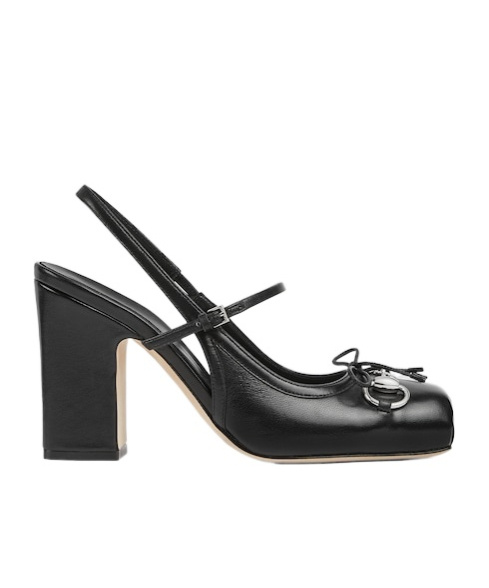 Gucci Women's  Horsebit Slingback Pump In Black