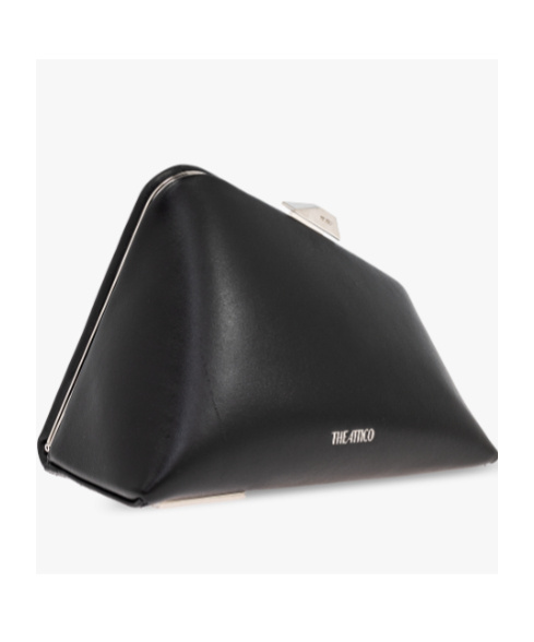Attico Midnight Leather Clutch Bag In Black