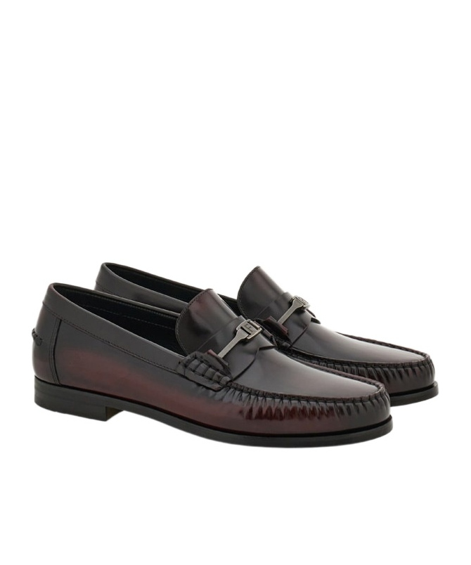 Ferragamo F Buckle Loafer In Brown