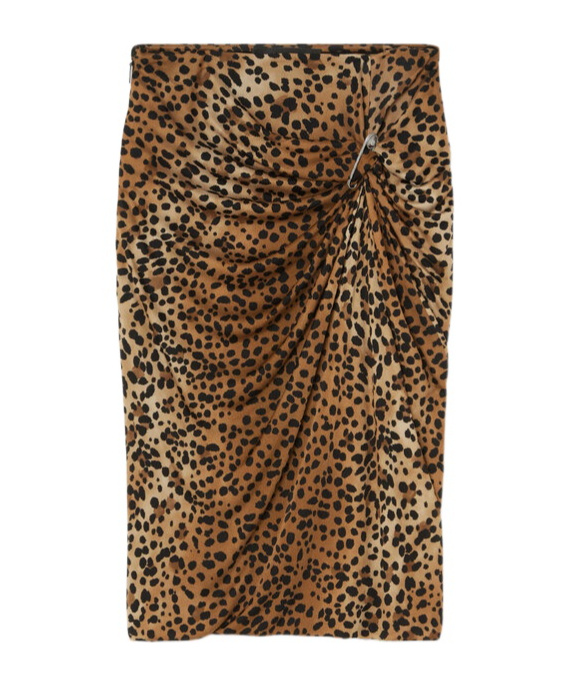 Shop Versace Leopard-print Mini Skirt In Brown