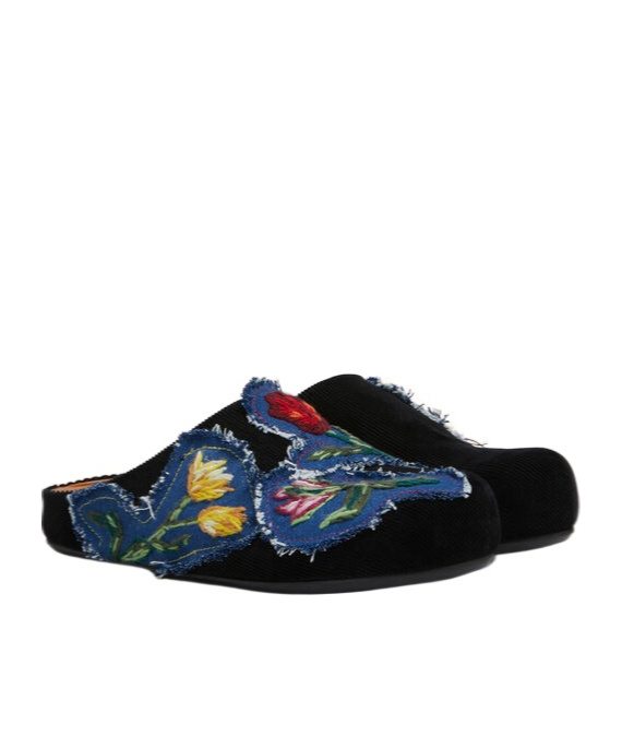 Marni Floral Embroidered Flat Back Sandals In Multi