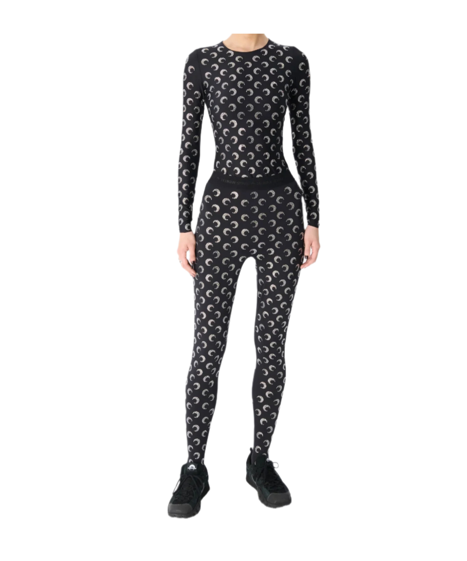 MARINE SERRE CRESCENT MOON-EMBELLISHED LEGGINGS 