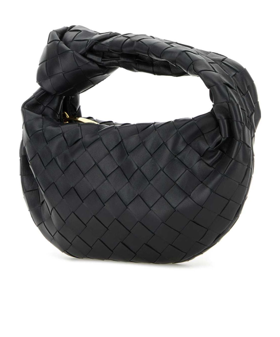 Bottega Veneta Women Mini Jodie Leather Handbag With Intrecciato Motif In Black