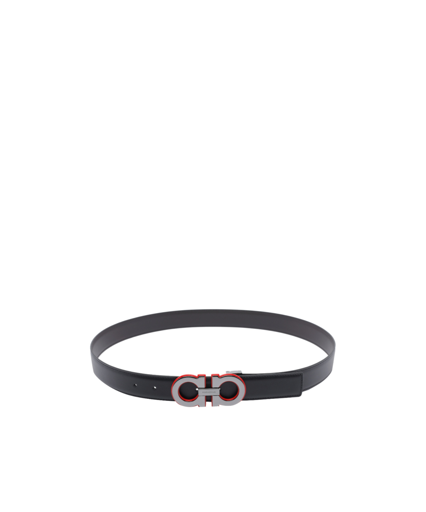 Ferragamo Adjustable Buckle Logo Smooth Finish Belts In Black