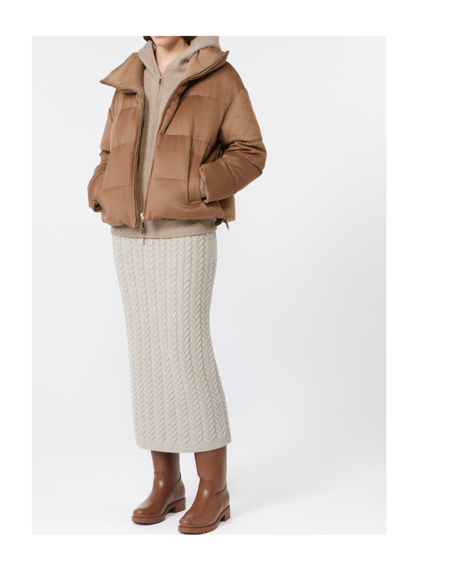 Max Mara Double-sided Down Jacket In Neutral