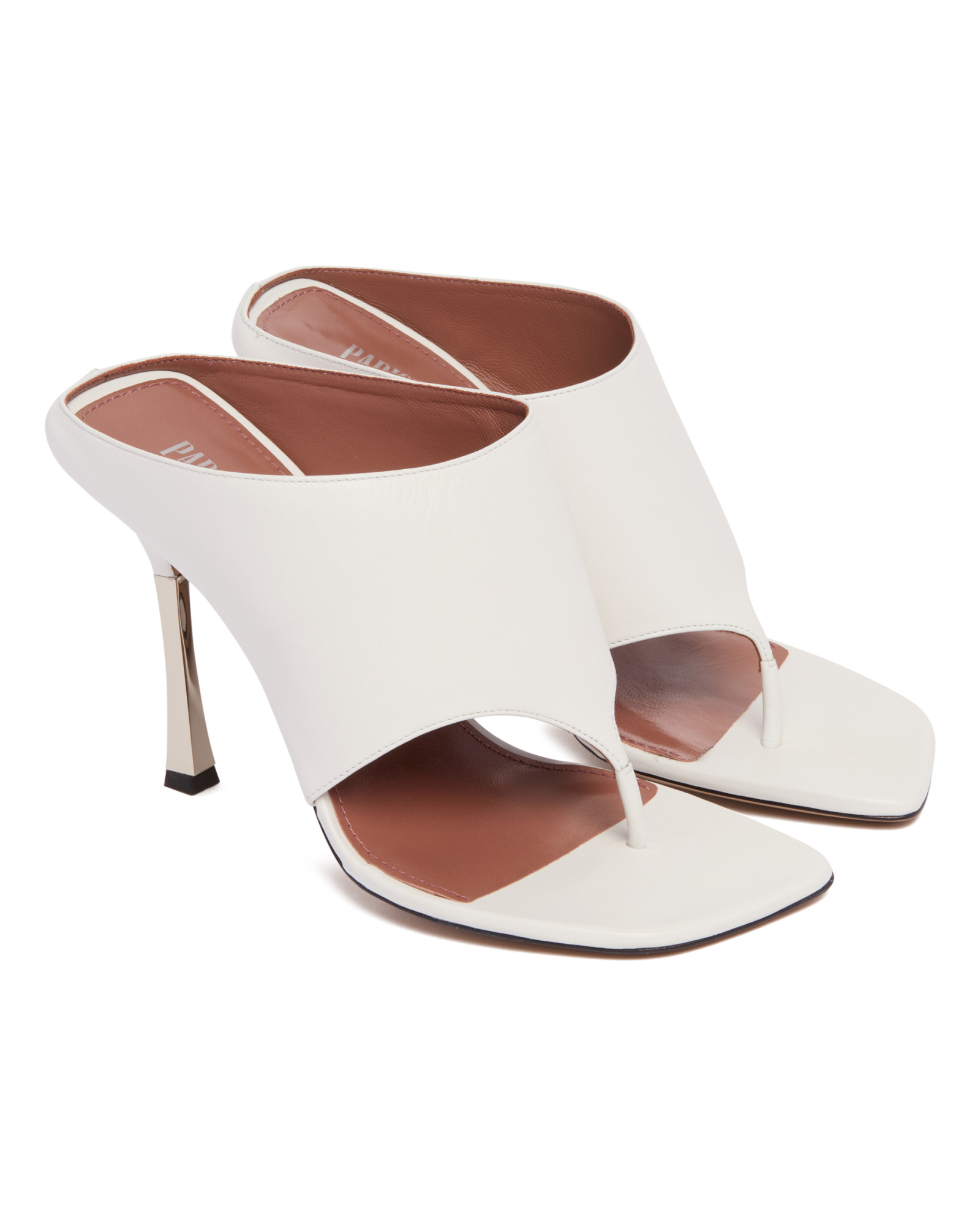 Paris Texas Flip Flop Heeled Mules In White