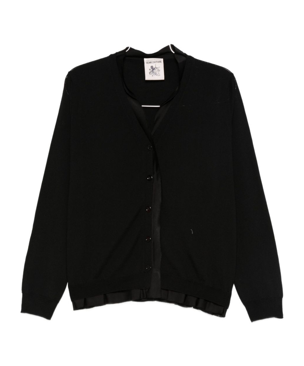 Semicouture Button Long-sleeved Sweater In Black