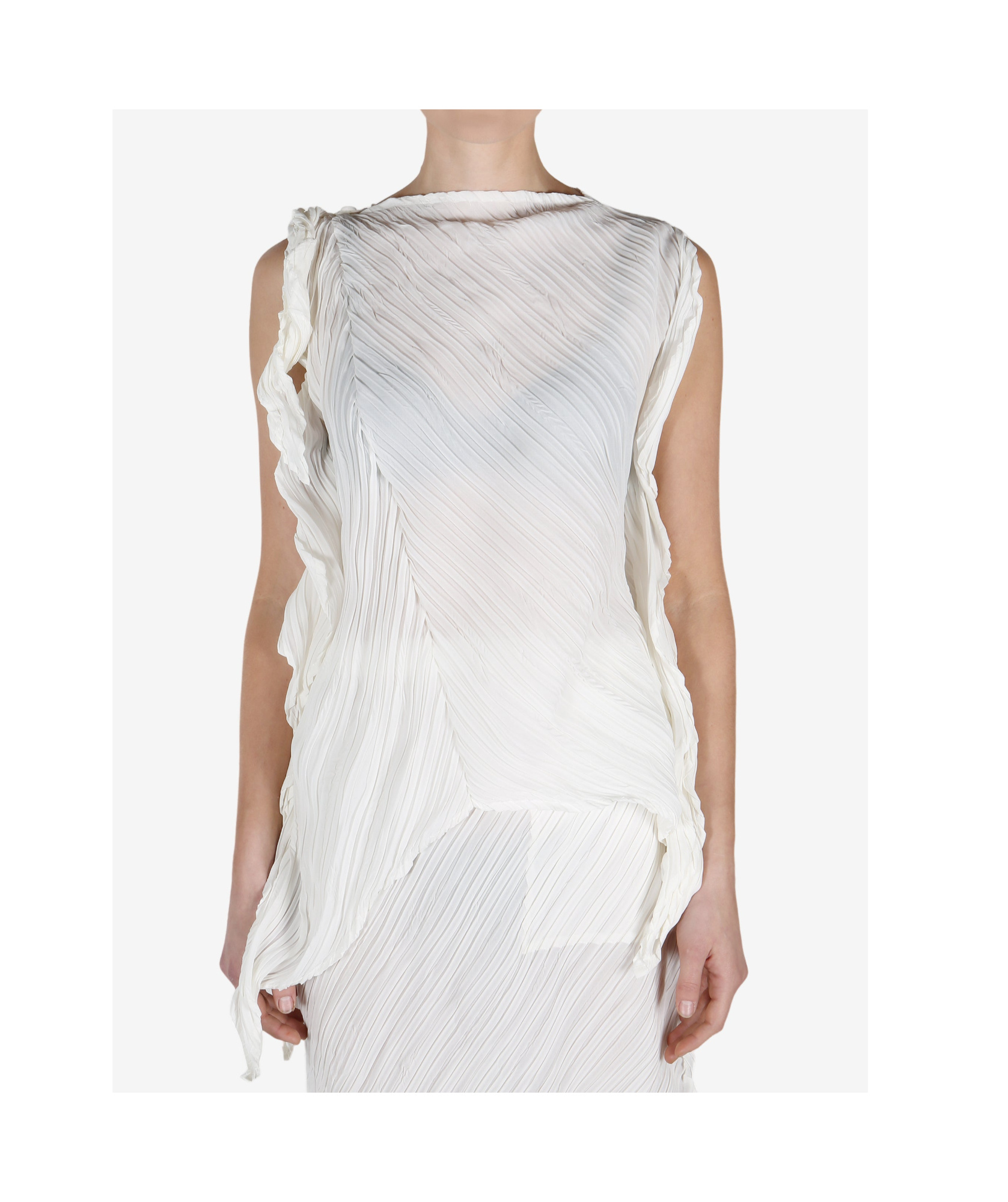 Shop Issey Miyake Wrinkled Twisted Top