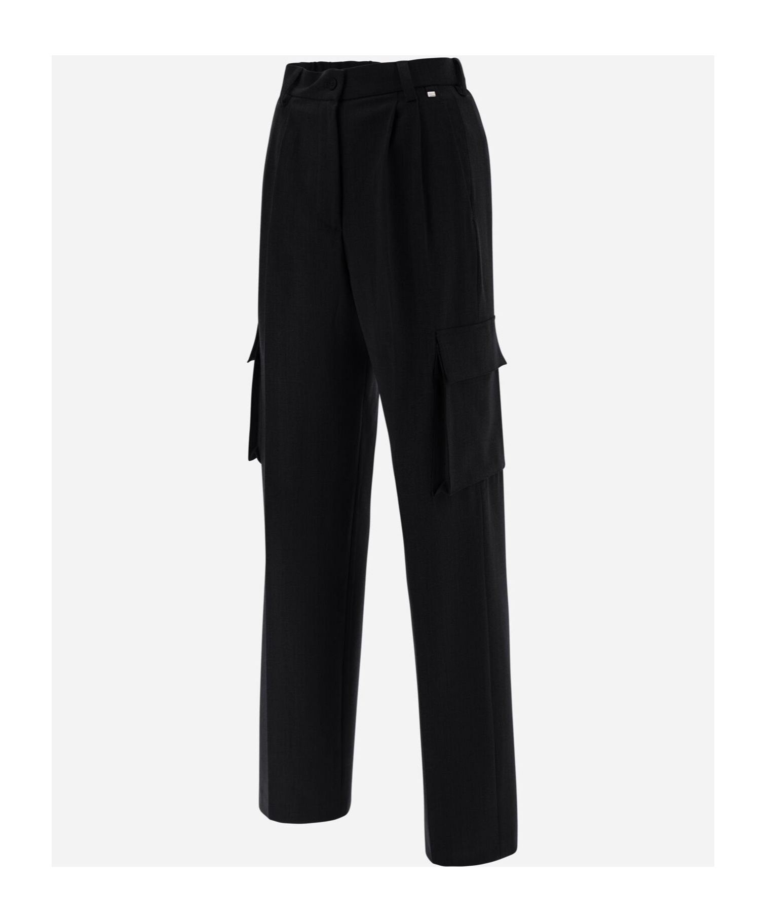 Shop Herno Pleat-detail Cargo Trousers In Black