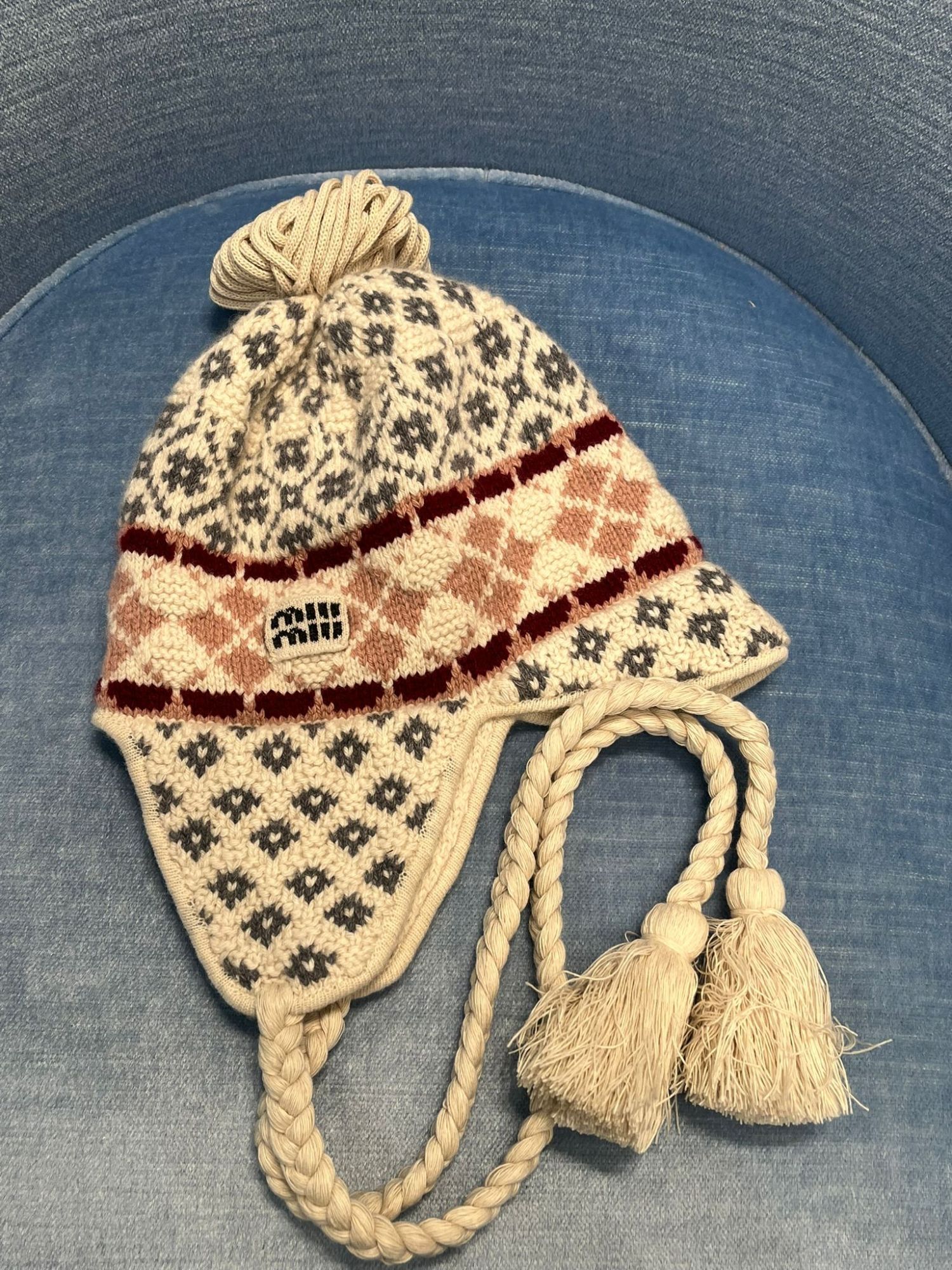 Miu Miu Wool And Cashmere Visor Hat In Brown