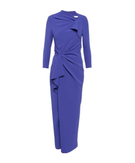 Safiyaa London Crepe Maxi Dress In Blue