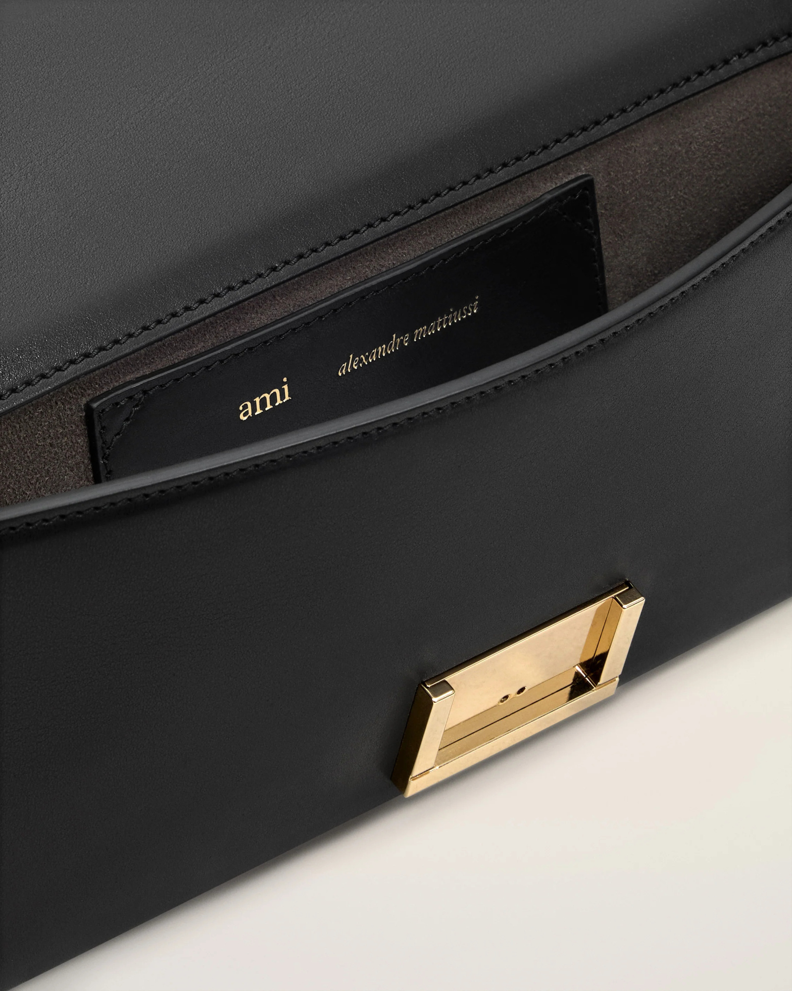 Ami Alexandre Mattiussi Flap Shoulder Bag In Black