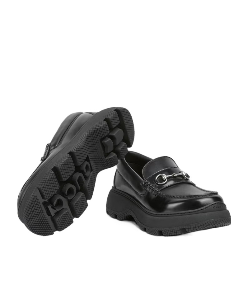 Gucci Men's Lug Sole Loafer With Horsebit In Black
