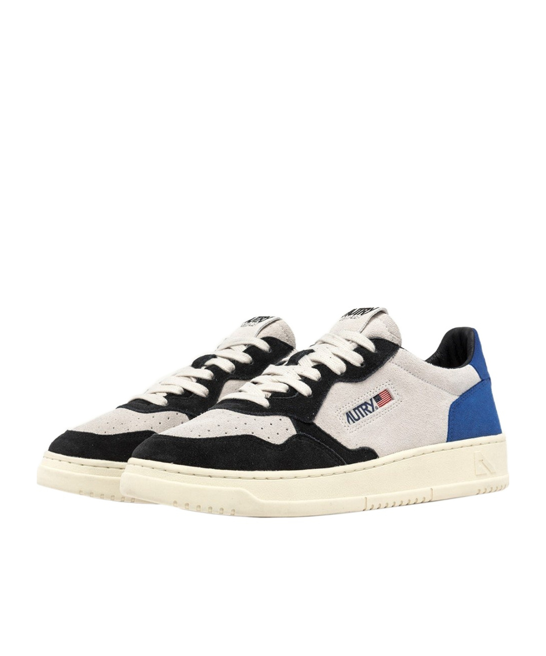 Autry Medalist Low Blue Sneakers With Contrasting Heel And Inserts In Suede Man In Multicolor