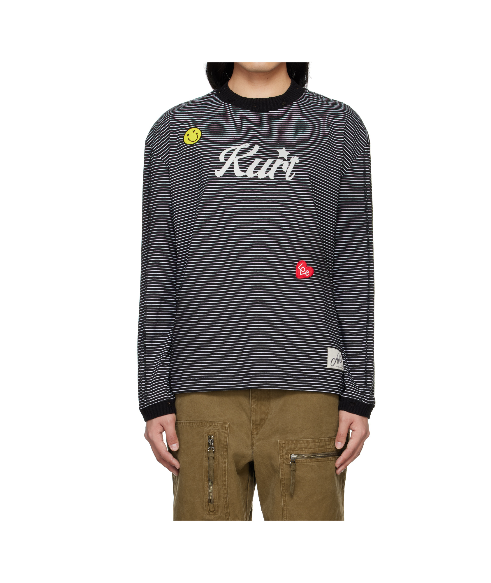 Andersson Bell Black & White Kurt Stripe T-shirt In Black/white