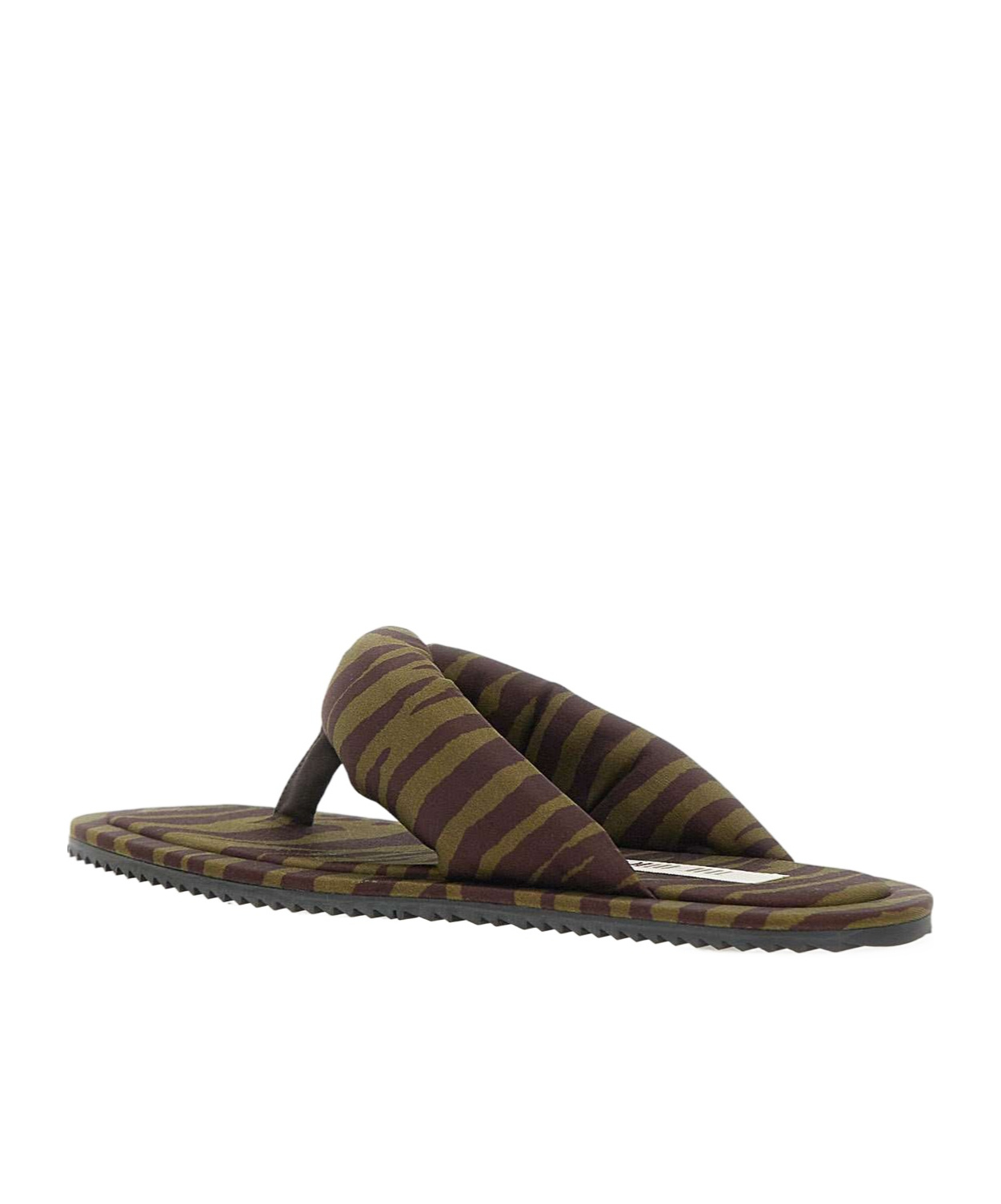 Shop Attico ''indie'' Dark Green And Dark Brown Flat Thong