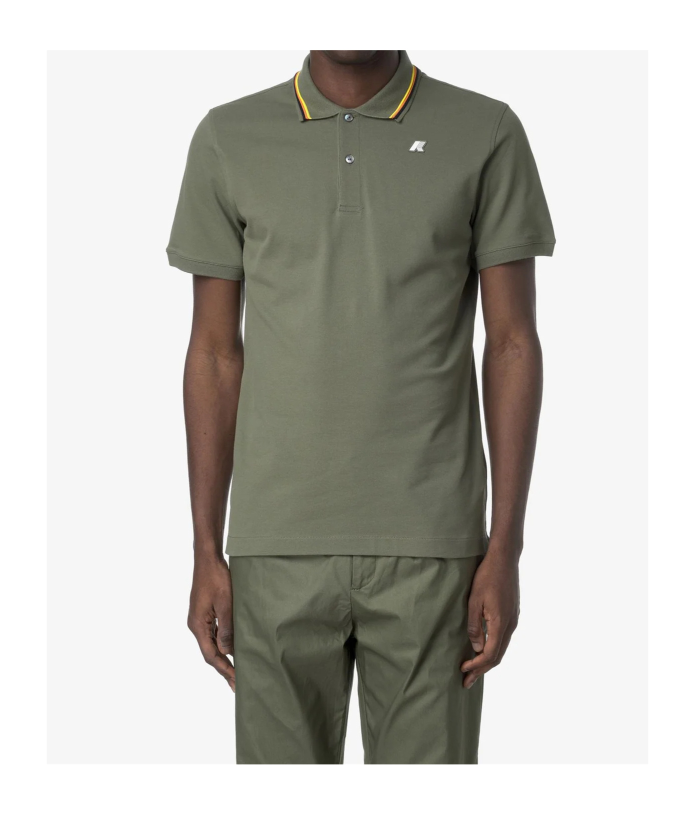 K-way Short Sleeve Button Polo Shirt In Green