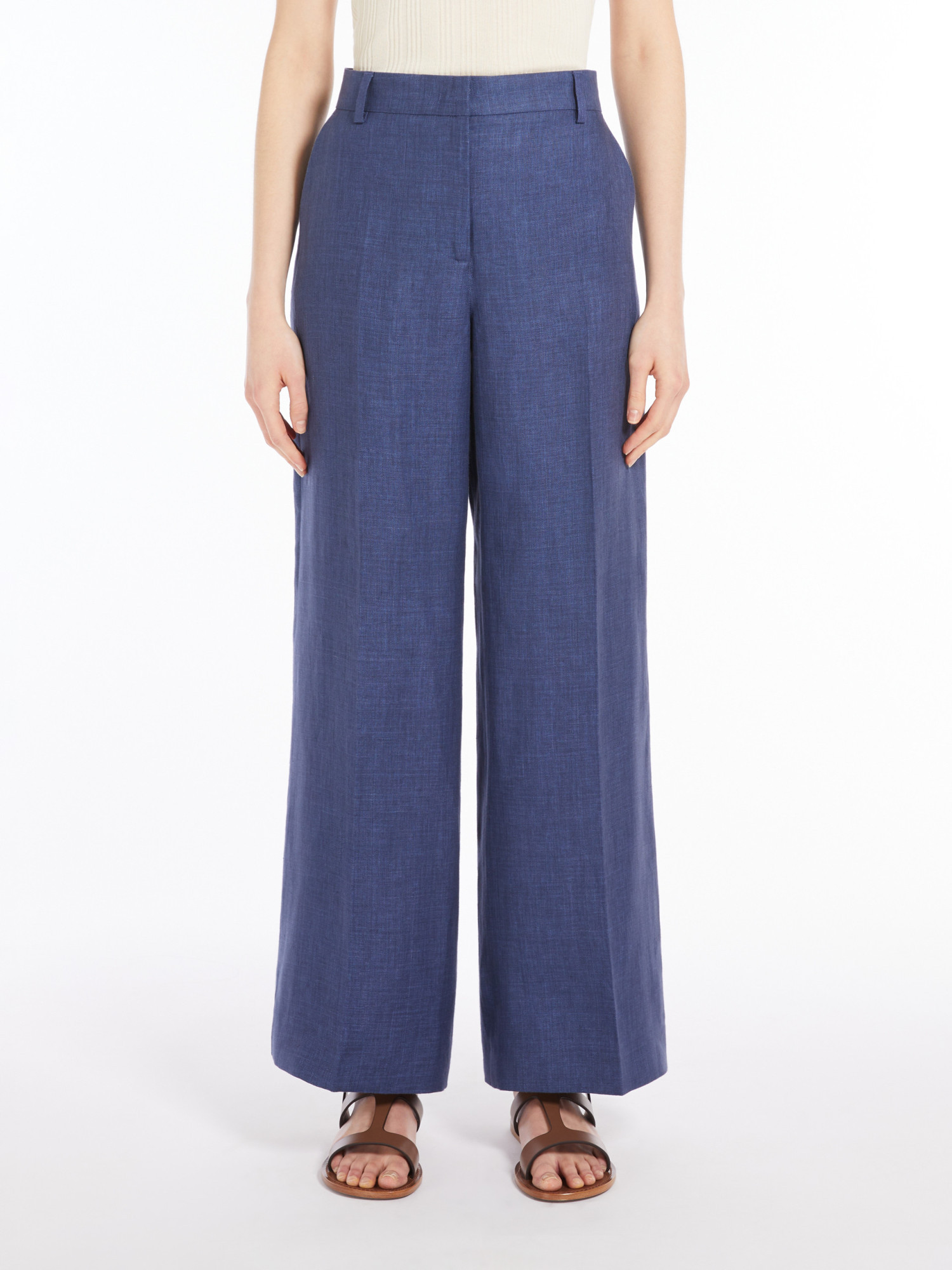 Weekend Max Mara "malizia Linen Nattè In Navy Blue