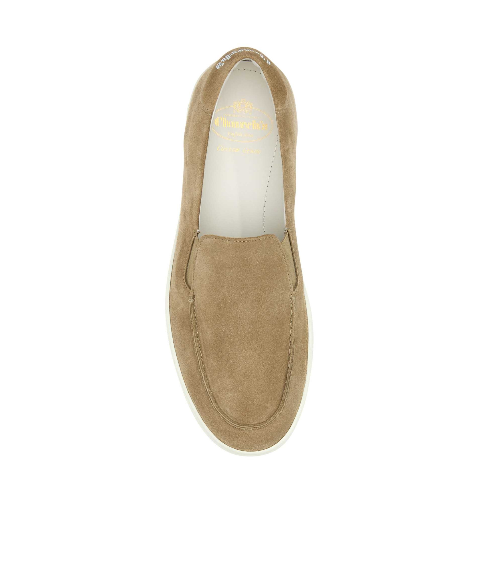 Church's Beige Suede Loafers In White