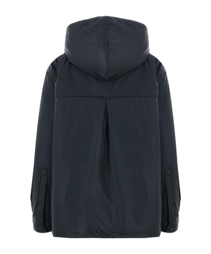 Aspesi Long Sleeve Button-down Hoodie In Black