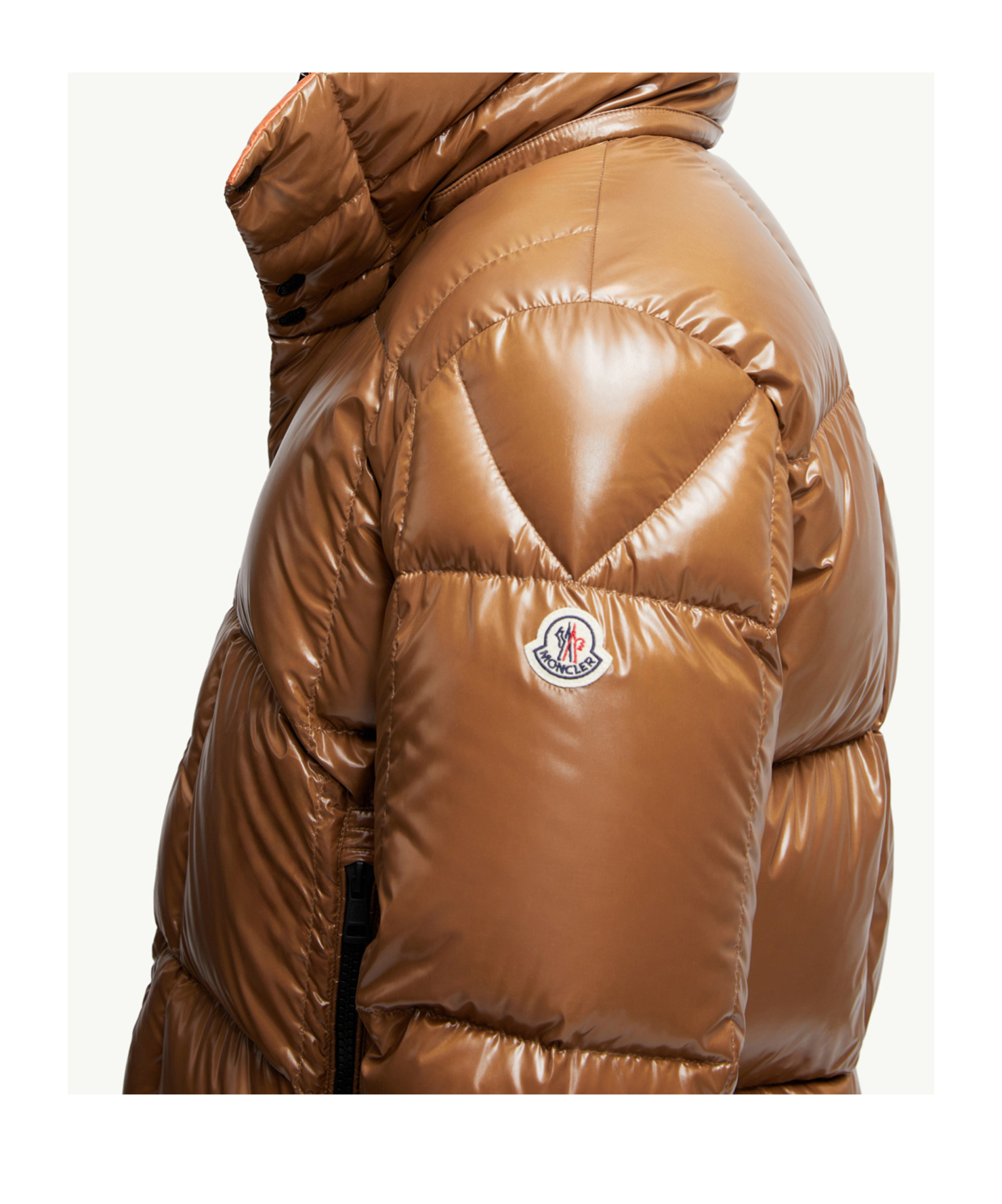 Moncler Parana Hooded Cropped Down Jacket In Brown
